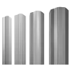 Штакетник М-образный А фигурный 0,5 Satin RAL 9006бело-алюминиевый