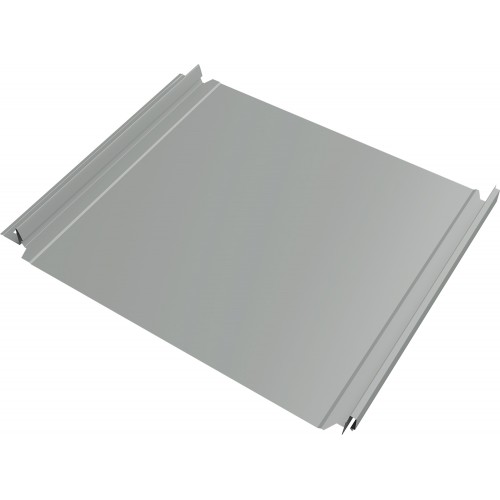 Кликфальц Double Pro Grand Line 0,45 ПЭ с пленкой на замках RAL 9006 бело-алюминиевый