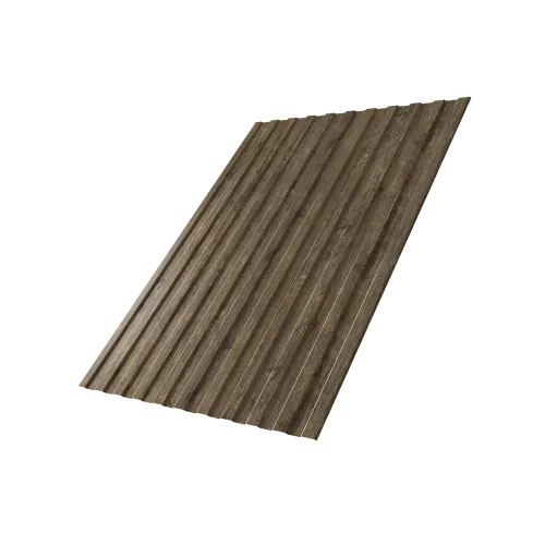 Профнастил С8A v02 Grand Line 0,45 Print Elite с пленкой Nordic Wood TwinColor