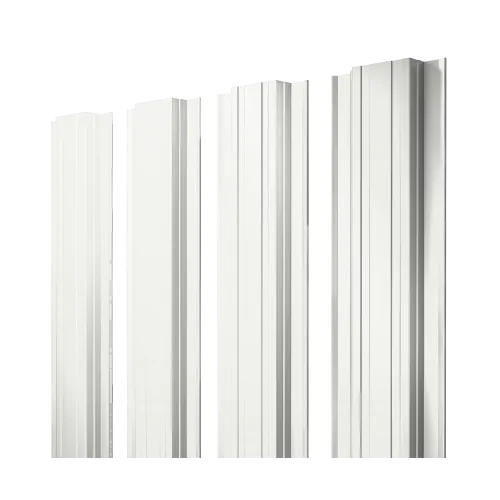 Штакетник Прямоугольный с прямым резом 0,45 PE-Double RAL 9003 сигнальный белый