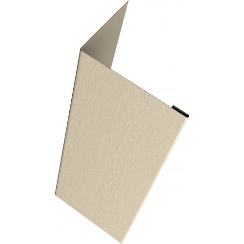 Нащельник (для калиток и ворот) 25х35 жалюзи Milan, Tokyo, Palermo 0,45 Print Elite с пленкой Milky Wood TwinColor (L1,68)