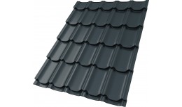 Металлочерепица квинта плюс 0,5 Satin Matt TX RAL 7016 антрацитово-серый