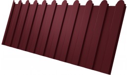 Профнастил С8A v02 фигурный Grand Line 0,45 Drap с пленкой RAL 3005 красное вино