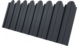 Профнастил C10A фигурный Grand Line 0,45 ПЭ слим RAL 7024 мокрый асфальт