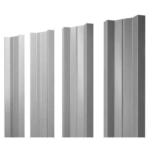 Штакетник М-образный А с прямым резом 0,4 PE RAL 7004 сигнальный серый
