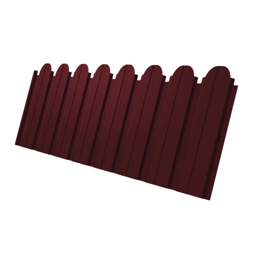 Профнастил C10B фигурный 0,45 Drap RAL 3005 красное вино